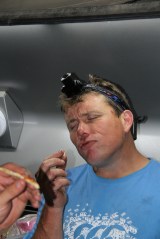 Jon really does enjoy his pizza.