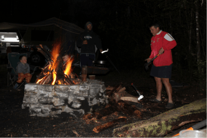 Big Jon chopping up some wood. Gotta keep them camp oven coals coming.